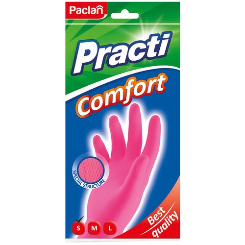 Paclan Practi Comfort перчатки хозяйственные улучшенной структуры размер S