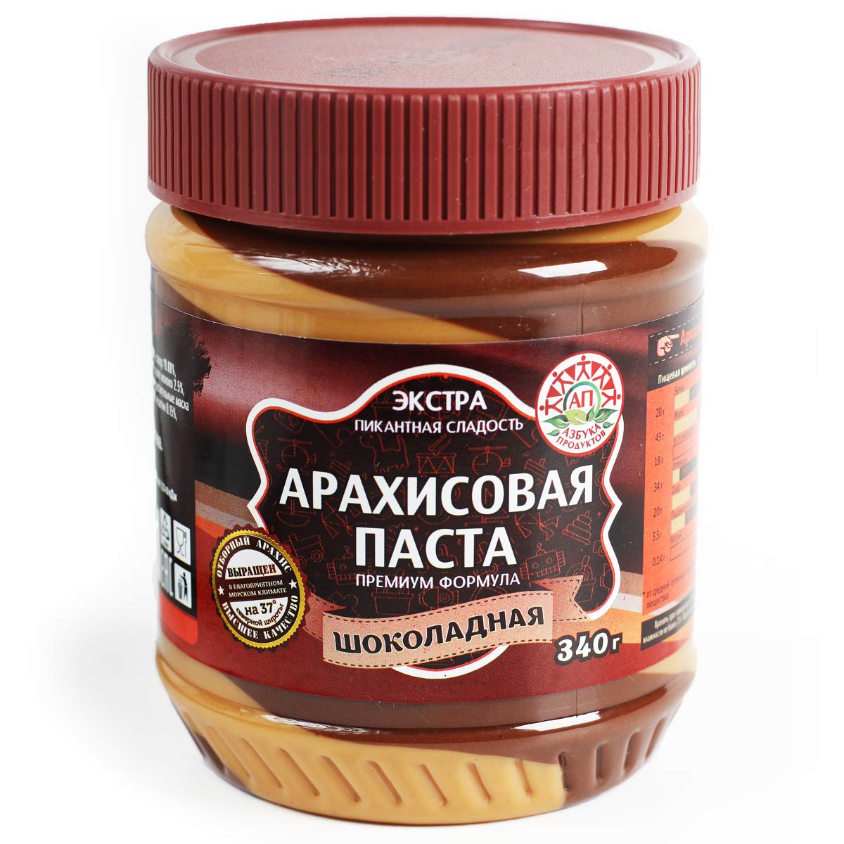 Арахисовая паста Шоколадная Азбука Продуктов 340г