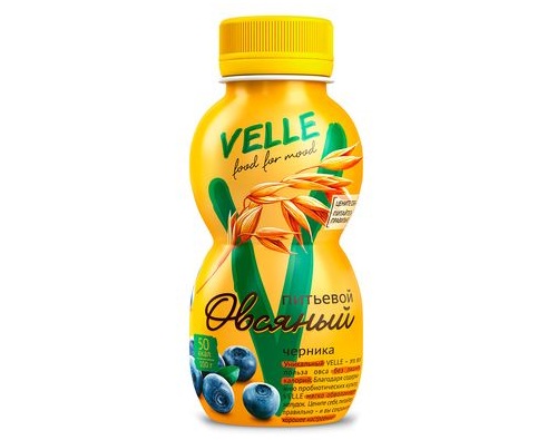 VELLE Продукт био-овсяный питьевой черника 250г 
