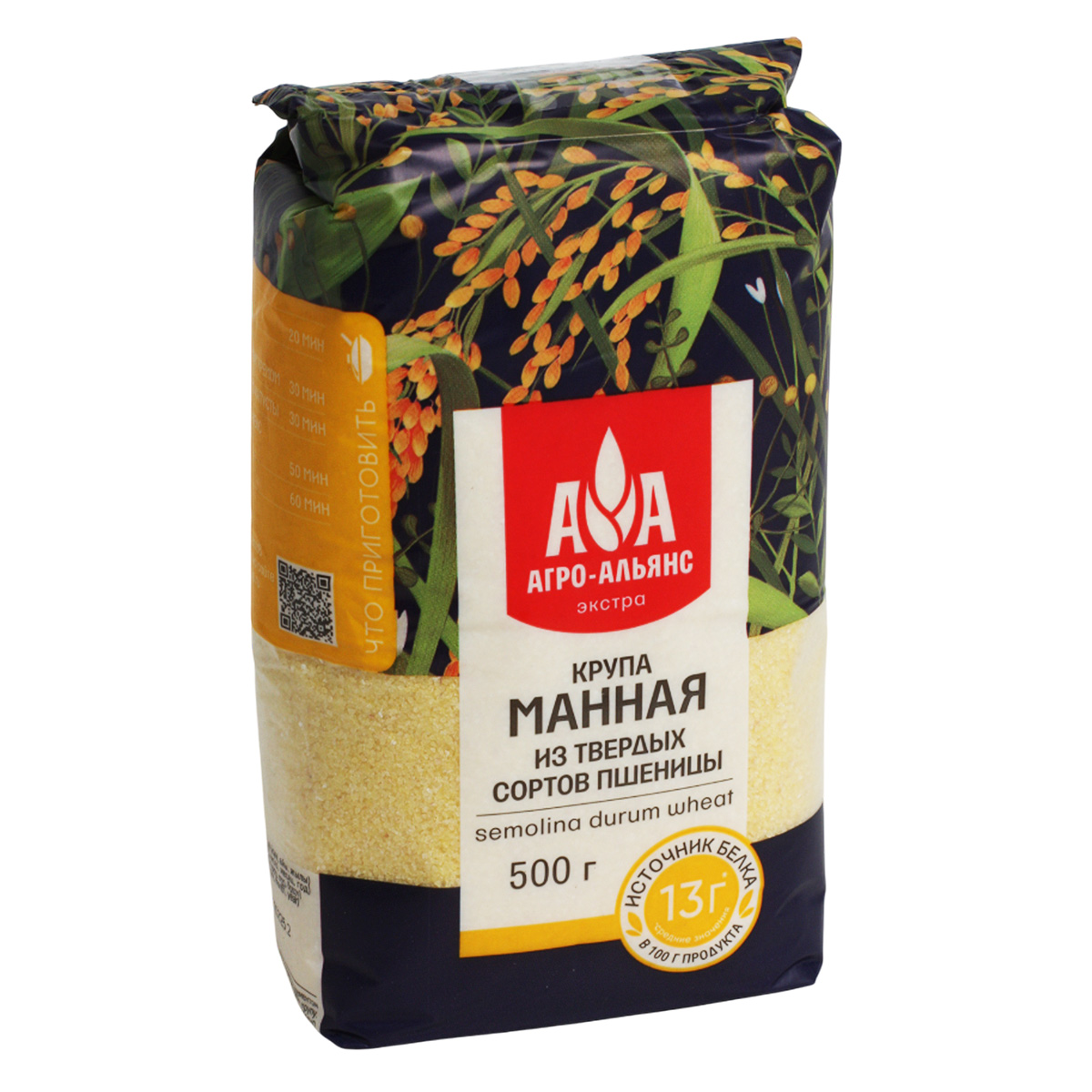 Крупа манная из твердых сортов пшеницы АгроАльянс 500г Крупа манная из твердых сортов пшеницы АгроАльянс 500г