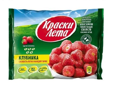 Краски лета клубника замороженная 300г