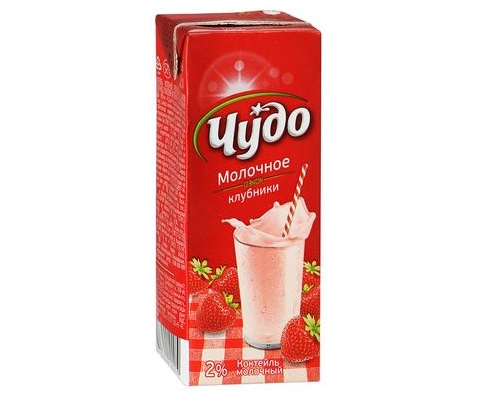 ЧУДО Молочный коктейль клубника 2% 200г ЧУДО Молочный коктейль клубника 2% 200г