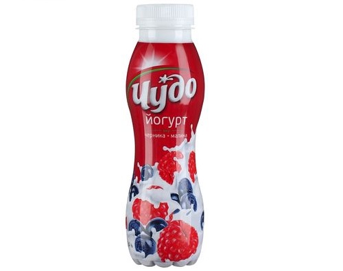 ЧУДО йогурт питьевой Черника-Малина 2.4% 290г 