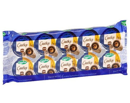 CAMPINA Сливки для кофе порционные 10% 10х10г CAMPINA Сливки для кофе порционные 10% 10х10г