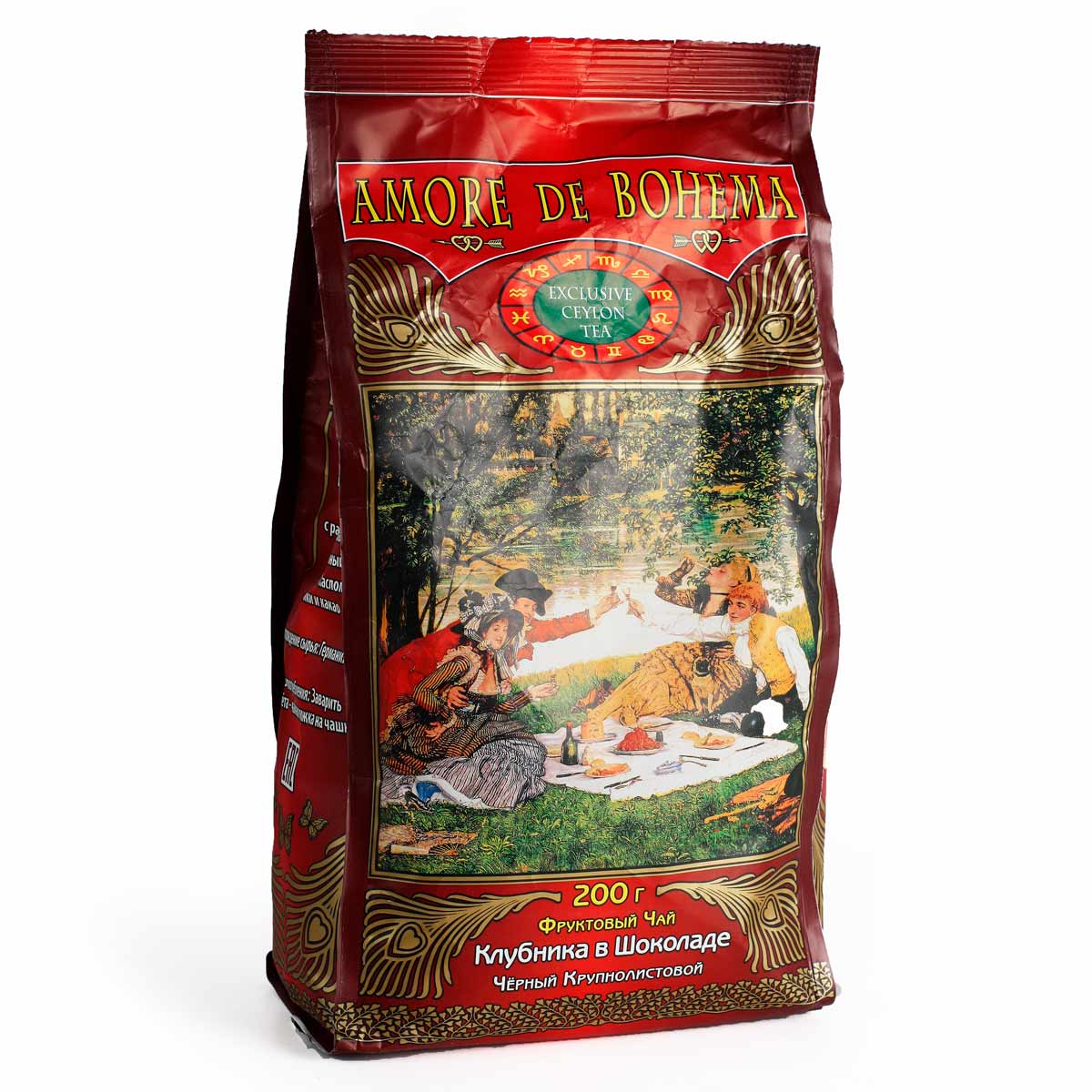 Amore De Bohema Чай клубника в шоколаде крупнолистовой, пакет 200г