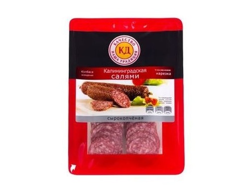 Калинингр.Деликатес, Колбаса Салями калининград. с/копч.(нарезка) 90г