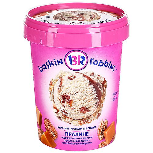 Баскин Роббинс Мороженое BASKIN ROBBINS пломбир Пралине ведерко 1л Баскин Роббинс Мороженое BASKIN ROBBINS пломбир Пралине ведерко 1л