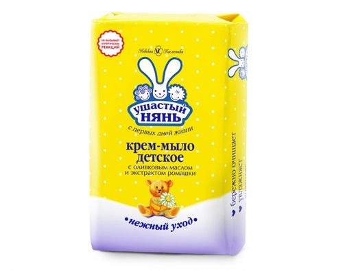 Ушастый нянь крем-мыло с оливковым маслом и ромашкой 90г 