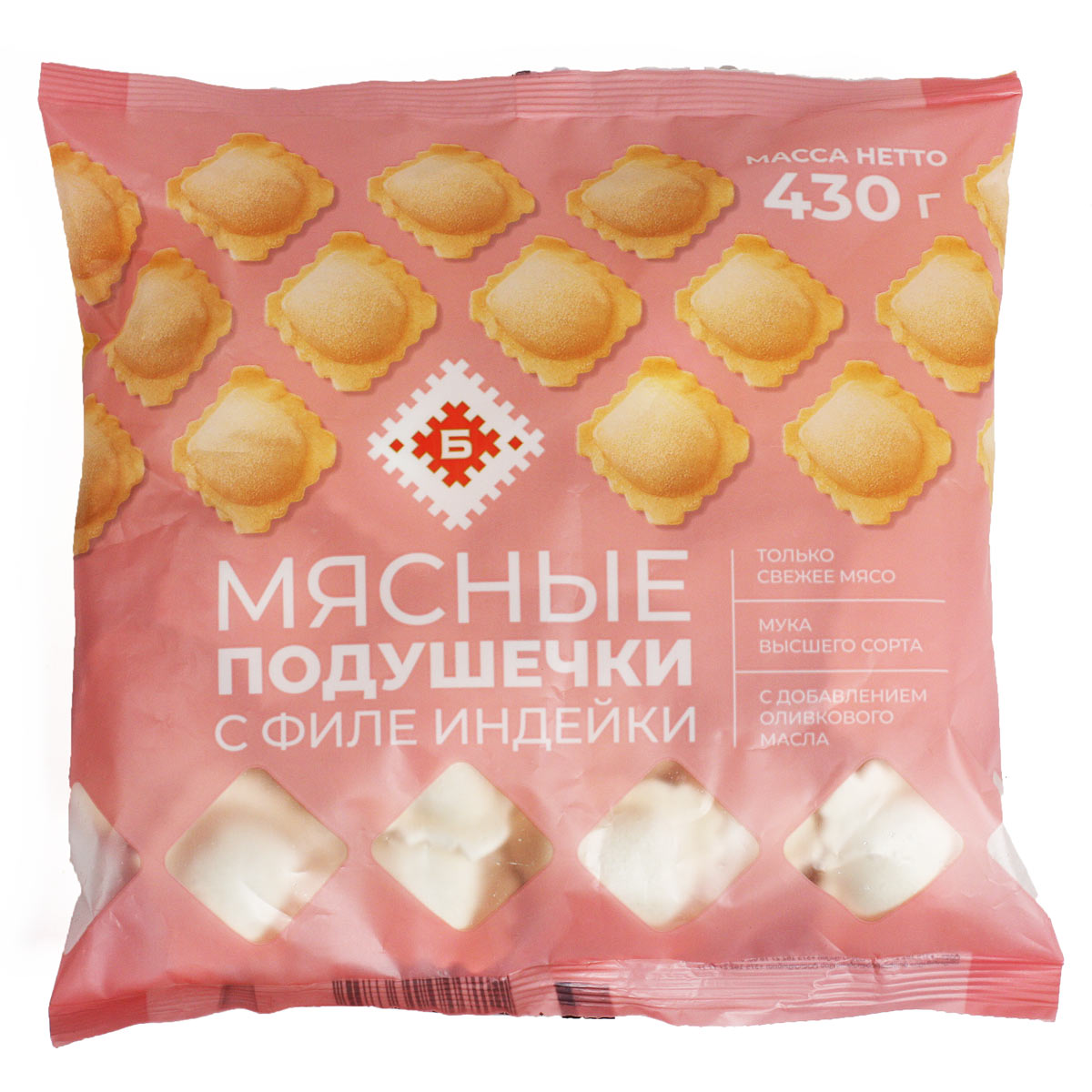 Пельмени мясные подушечки с филе индейки 430г Брестский МК
