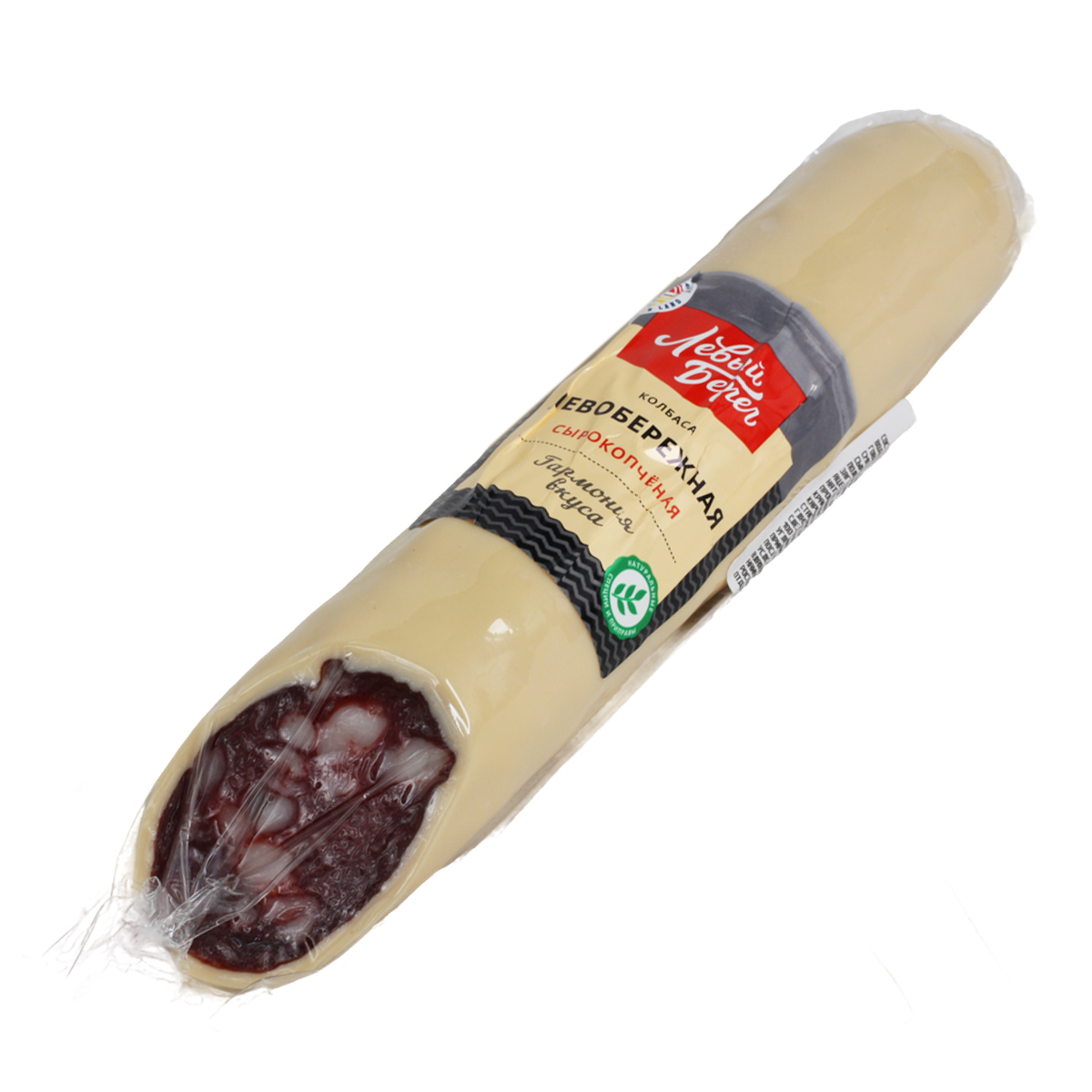 Колбаса Левобережная в сыре сырокопченая Левый берег