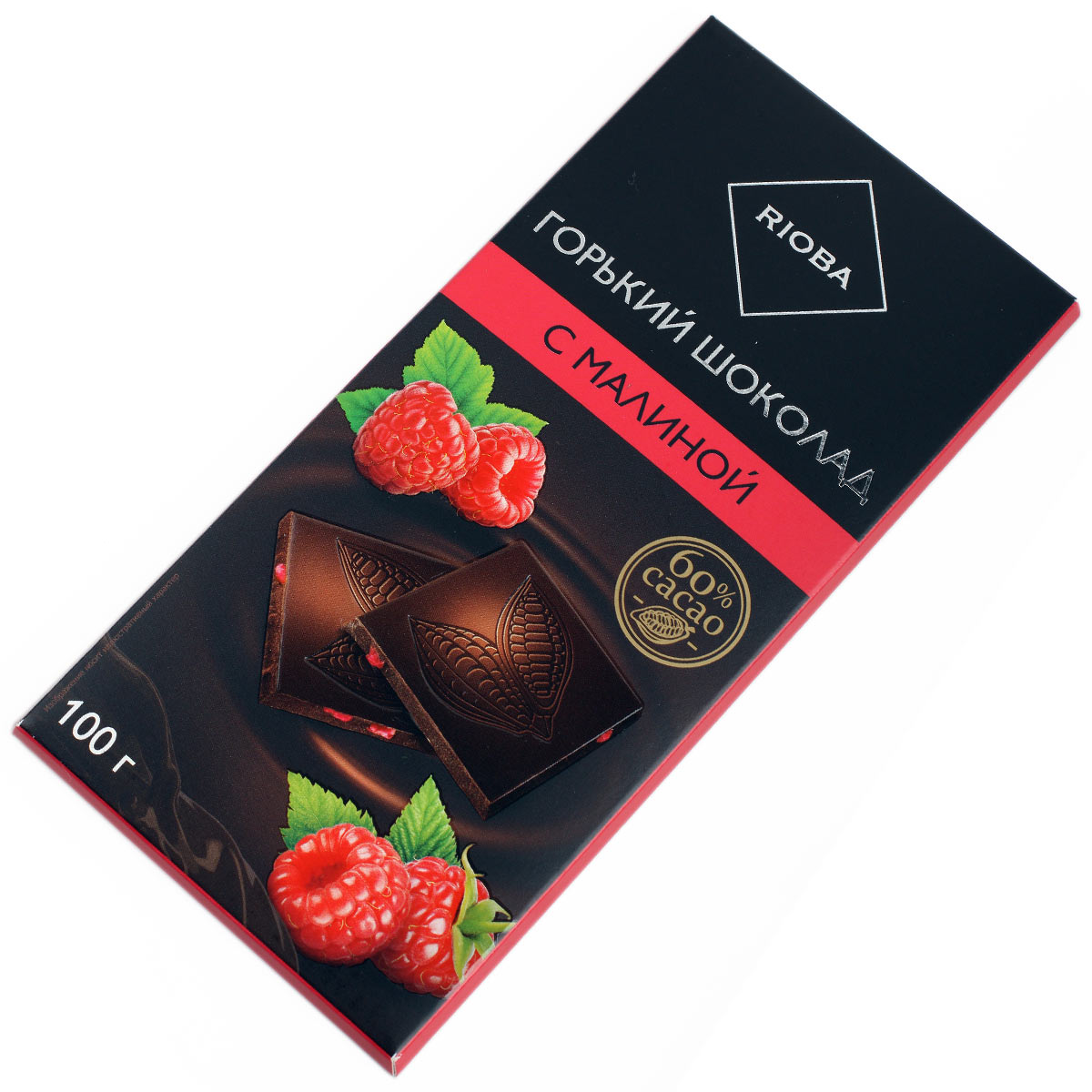 RIOBA шоколад горький с малиной 100г