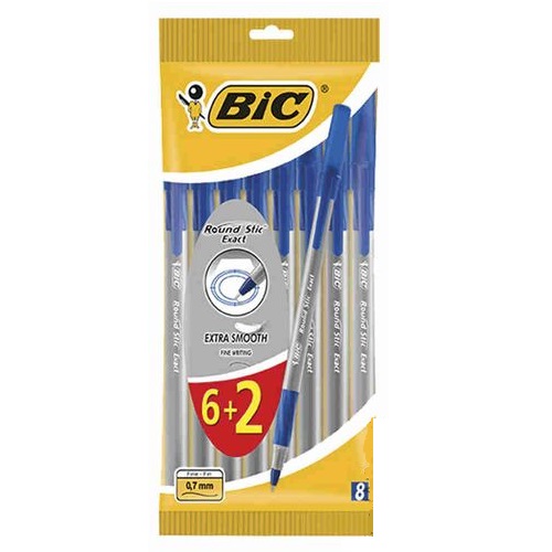 BIC Ручка шариковая Round Stic 0.7 мм 8шт