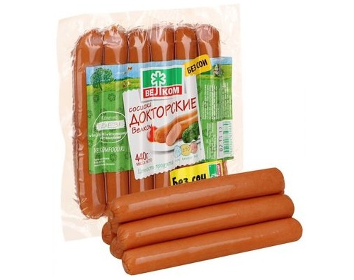 ВЕЛКОМ Сосиски Докторские в вакууме 440г