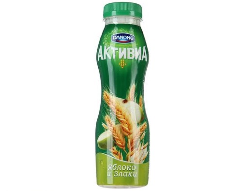 АКТИВИА йогурт питьевой Злаки-Яблоко 290г