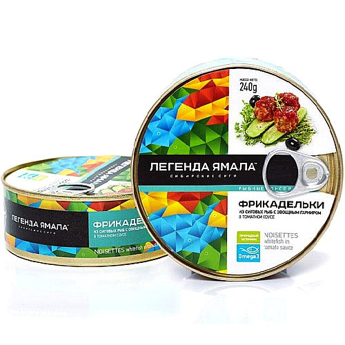 Фрикадельки сиговые с овощами в томатном соусе Легенда Ямала 240г