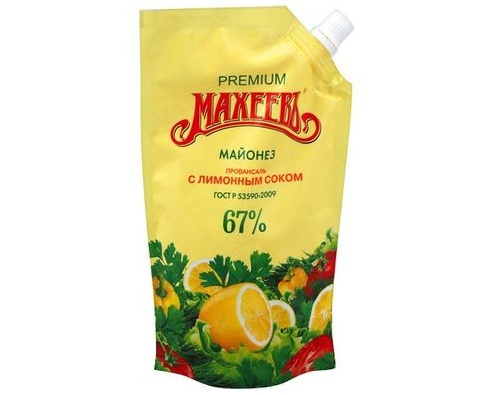 МАХЕЕВЪ Майонез с лимонным соком 67% 380г МАХЕЕВЪ Майонез с лимонным соком 67% 380г