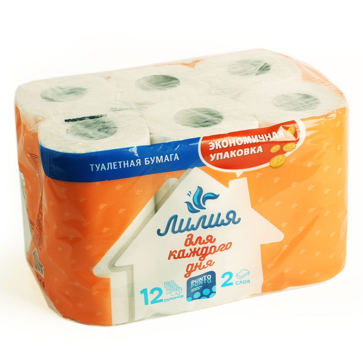 Лилия туалетная бумага 2 слоя 12P