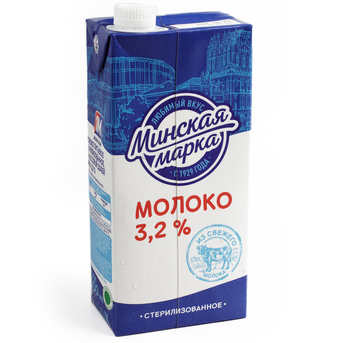 Минская марка молоко стерилизованное 3.2 % 1л