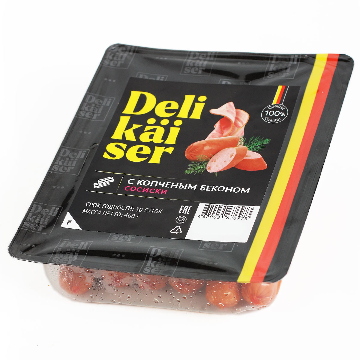 Delikaiser Сосиски с копчёным беконом 400г
