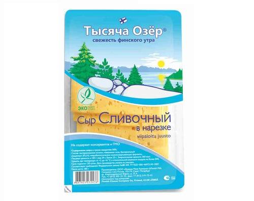 Тысяча Озер сыр Сливочный в нарезке 50% 125г