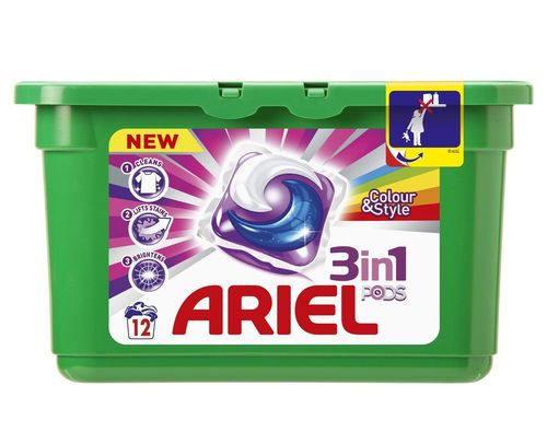 Ariel гель для стирки цветного белья в капсулах 3 в 1, 15 капсул