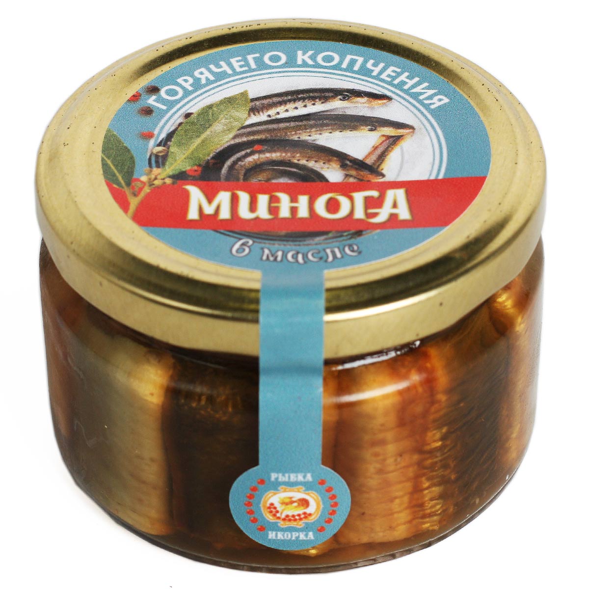 Минога горячего копчения в масле 250г Рыбка Икорка