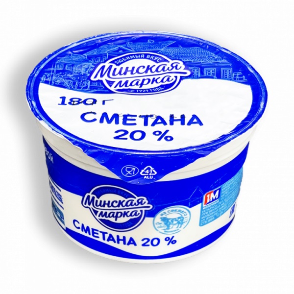 Минская Марка сметана 20% 180г Минская Марка сметана 20% 180г
