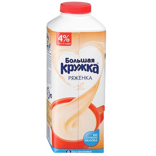 БОЛЬШАЯ КРУЖКА Ряженка 4% 800г