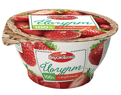 ВКУСНОТЕЕВО Йогурт с клубникой 3,5%, 140г 