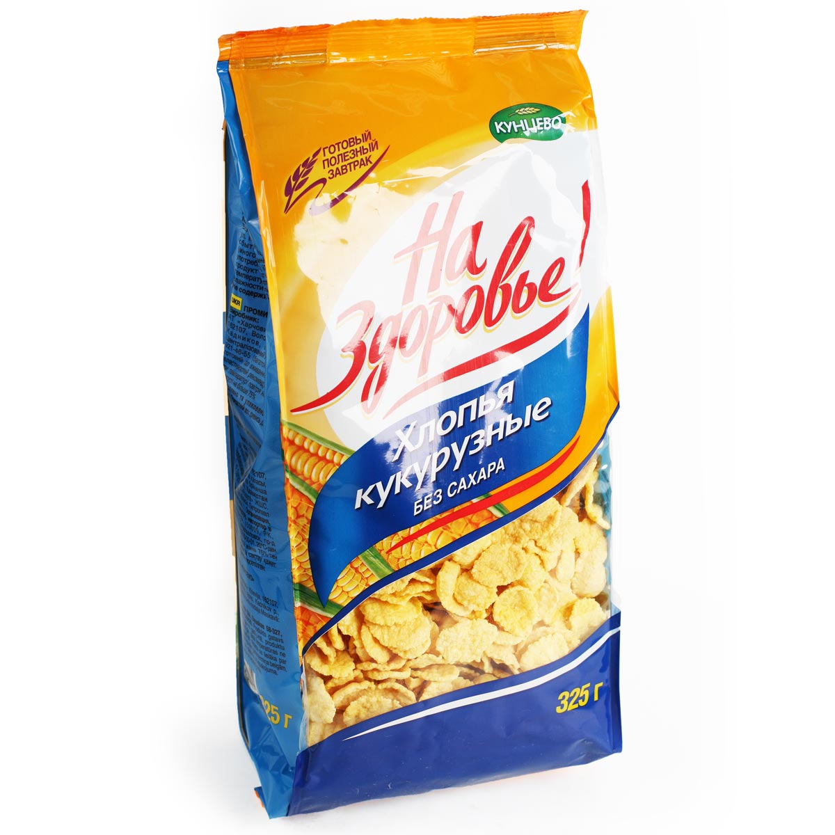 Кунцево хлопья кукурузные без сахара 325г
