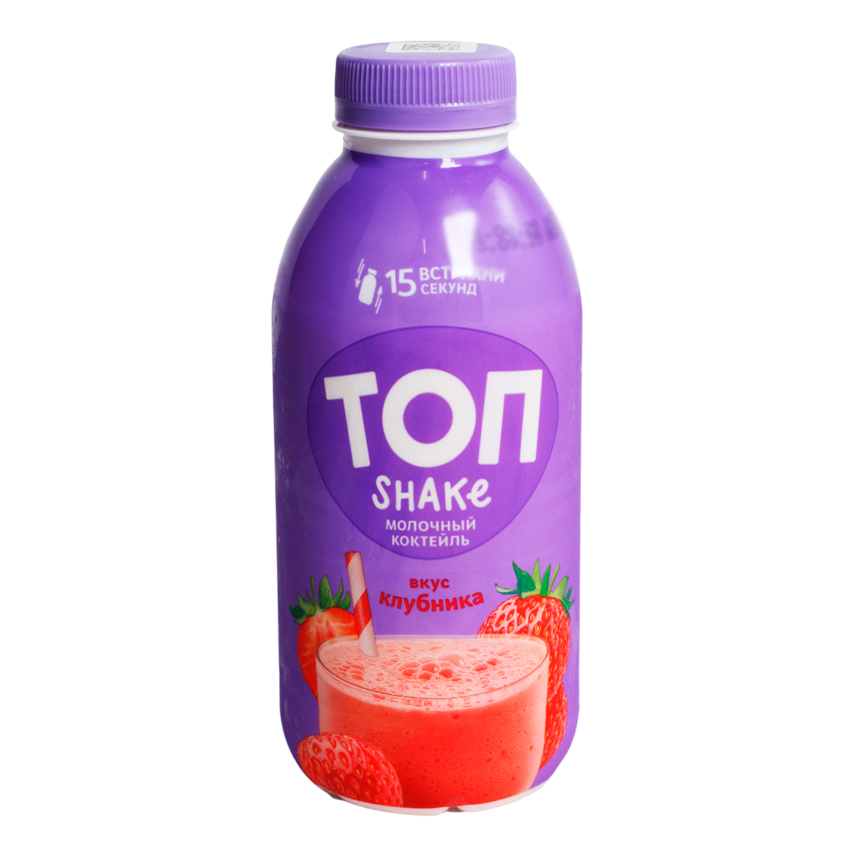 ТОП SHAKE Молочный коктейль вкус клубника 2% Савушкин 450г 