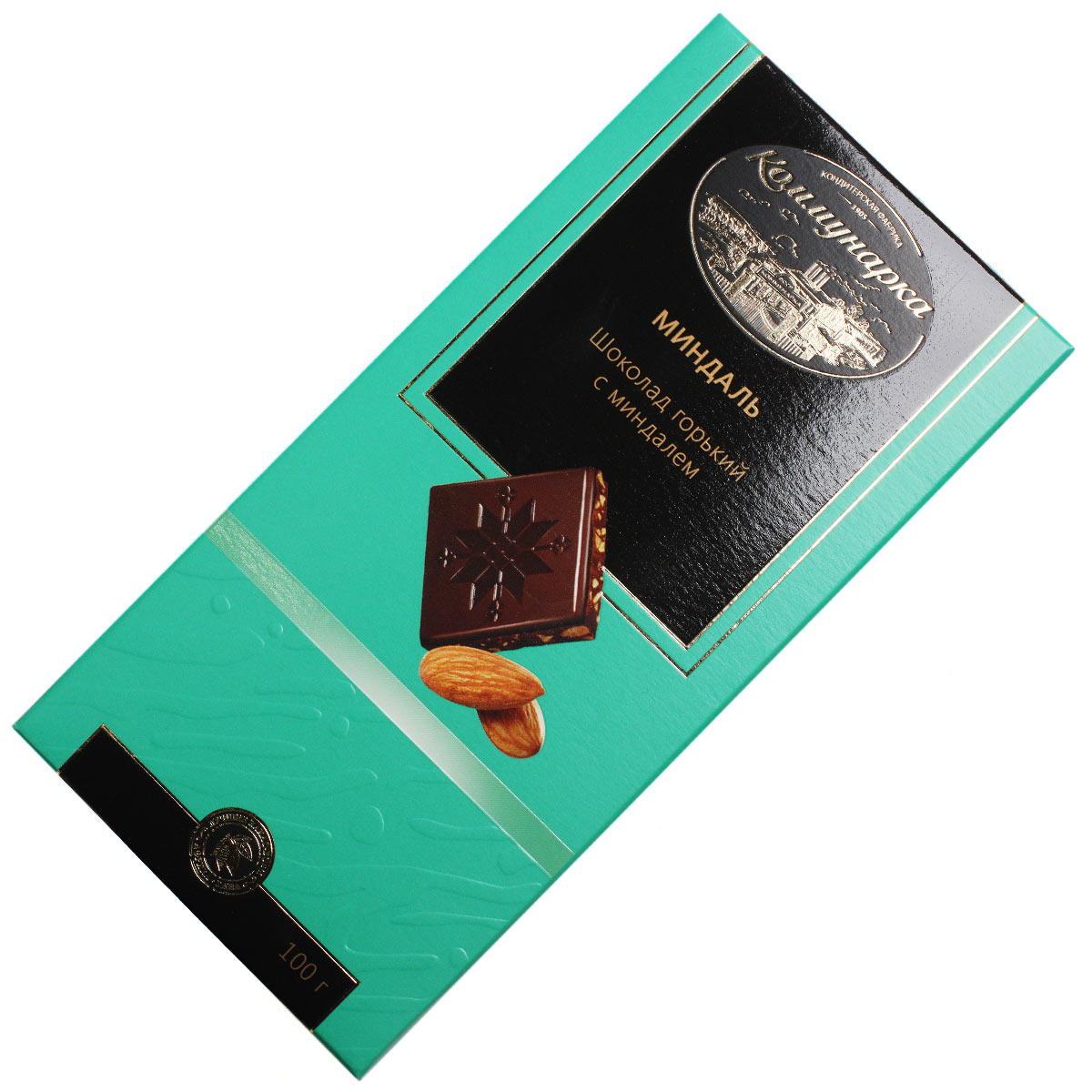 Шоколад Коммунарка горький с миндалем 56% 100г