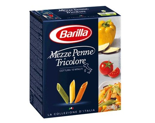 BARILLA Мецце Пенне трехцветные 500г