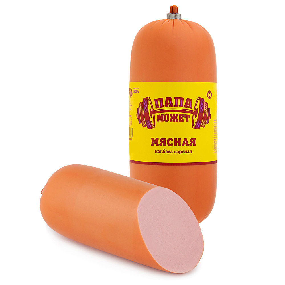 ПАПА МОЖЕТ колбаса Мясная вареная Останкино 400г ПАПА МОЖЕТ колбаса Мясная вареная Останкино 400г
