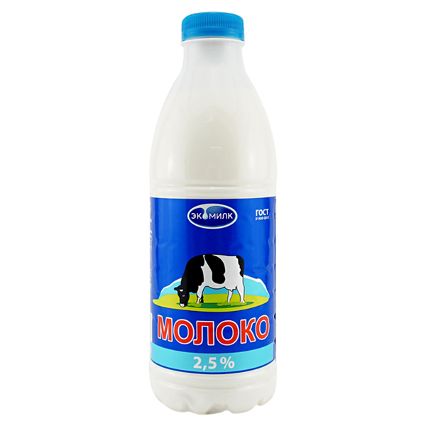 ЭКОМИЛК молоко пастерилизованное 2,5 % 930г