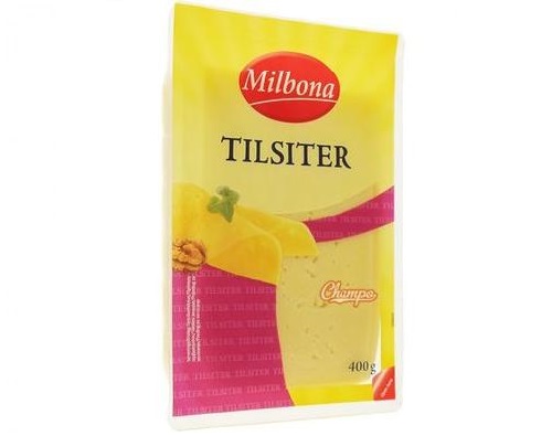 Milbona сыр Мильбона Tilsiter нарезка 400г