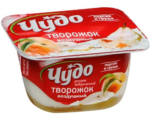 ЧУДО творожок воздушный Персик и груша 4.2% 100г ЧУДО творожок воздушный Персик и груша 4.2% 100г
