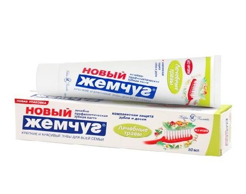 НОВЫЙ ЖЕМЧУГ зубная паста лечебные травы 50мл