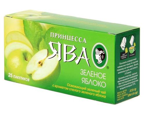 Ява чай зеленый Зеленое яблоко 25пакX 2г 50г