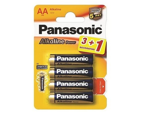 Panasonic батарейки алкалиновые  AА 4шт