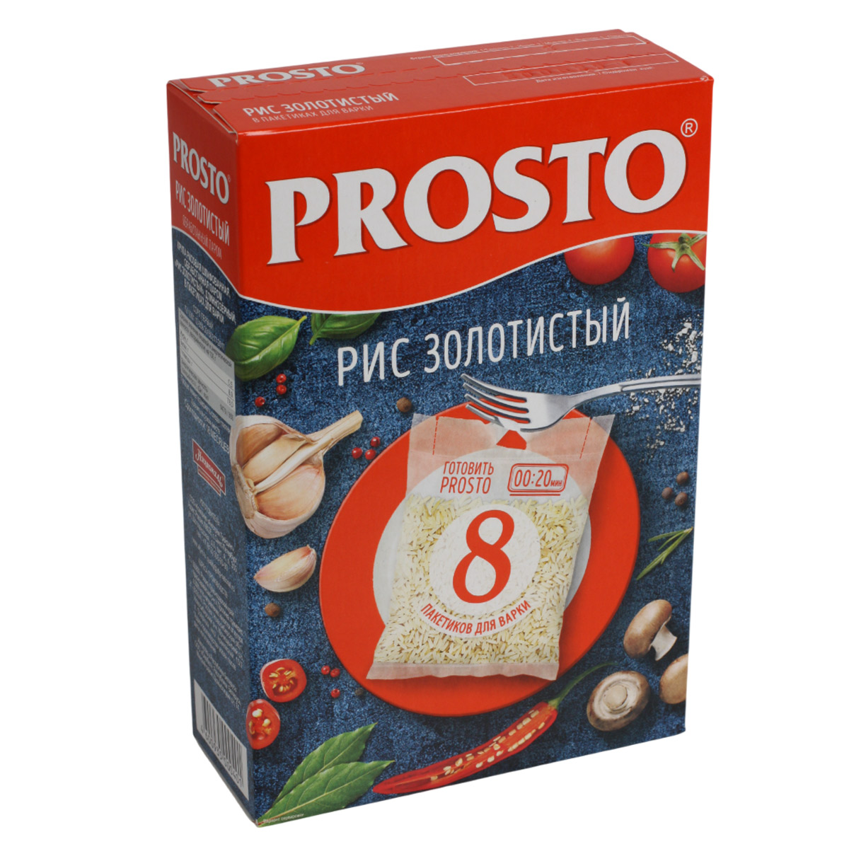 PROSTO Рис золотистый в пакетиках быстрого приготовления в пакетах 8 X62.5г