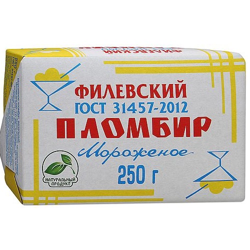 АЙСБЕРРИ мороженое Филевский пломбир в коробочке 250г