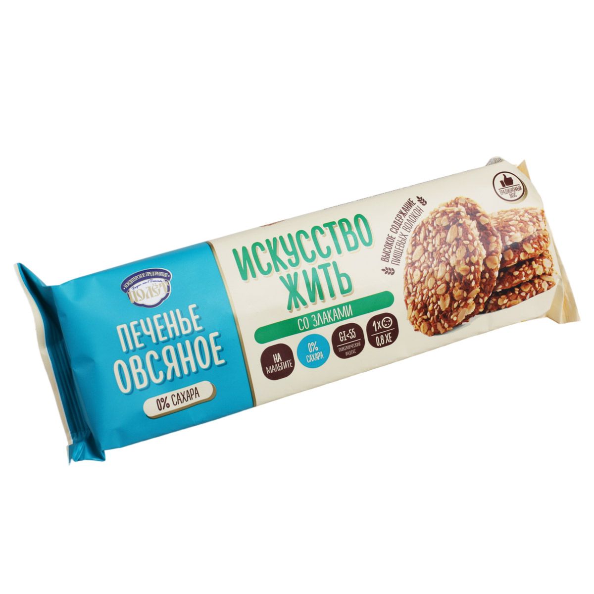 Печенье овсяное со злаками на мальтите без сахара 200г Полёт