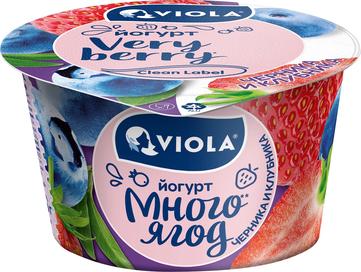 VIOLA йогурт Черника и клубника 2.6% 180г 