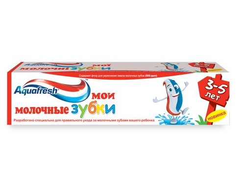 Aquafresh зубная паста детская молочные зубки от 3 до 5 лет 50мл