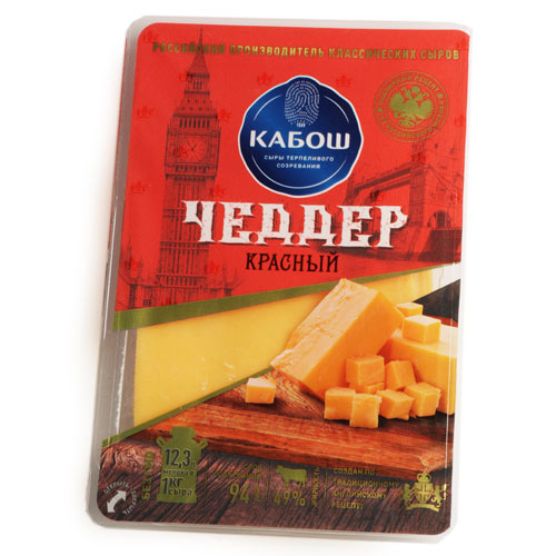 КАБОШ Сыр Чеддер красный в нарезке 49% 150г