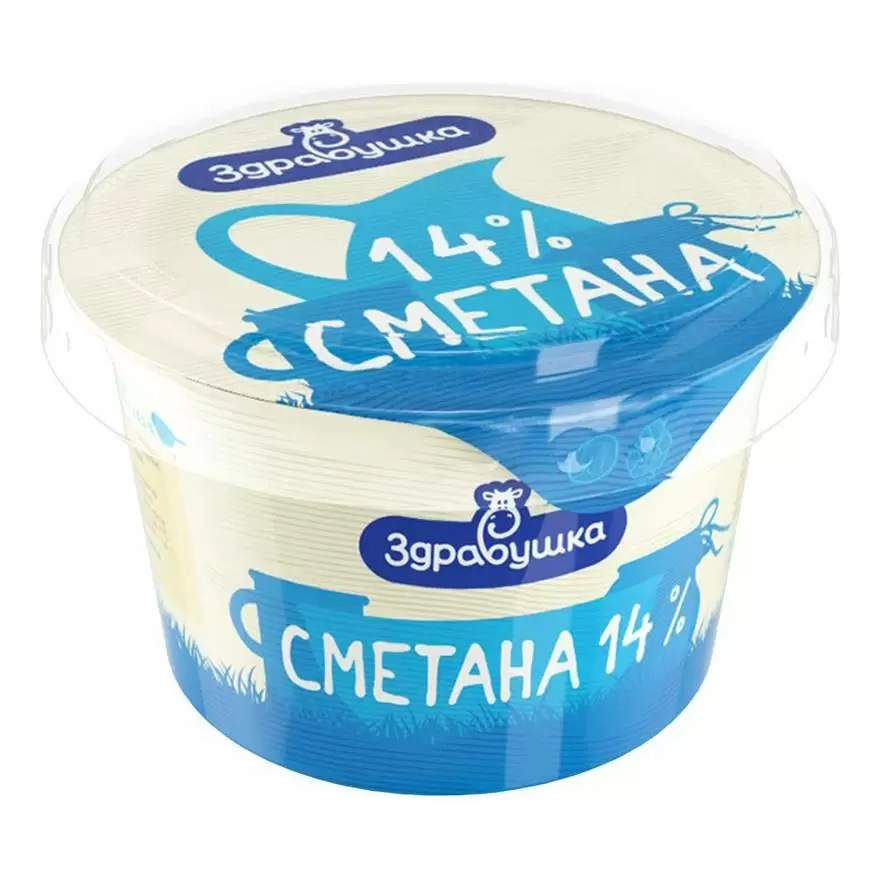Здравушка сметана 14% 180г