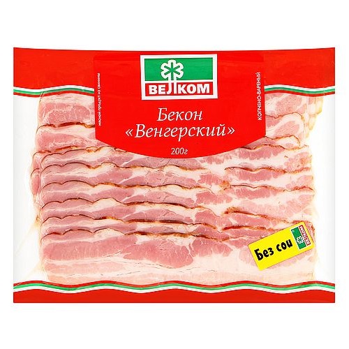 ВЕЛКОМ Бекон Венгерский варено-копченый 200г