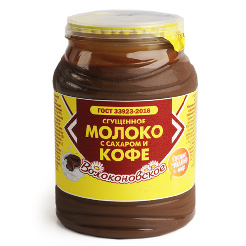 Молоко сгущенное Волоконовское с сахаром и кофе 380г