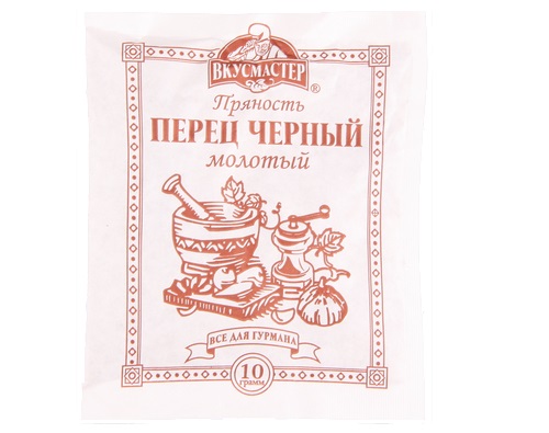 Перец черный молотый ВКУСМАСТЕР 10г Перец черный молотый ВКУСМАСТЕР 10г